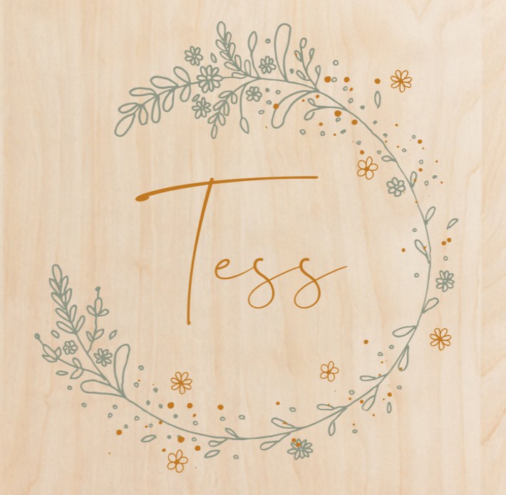 Geboortekaartje meisje bloemenkrans hout Tess