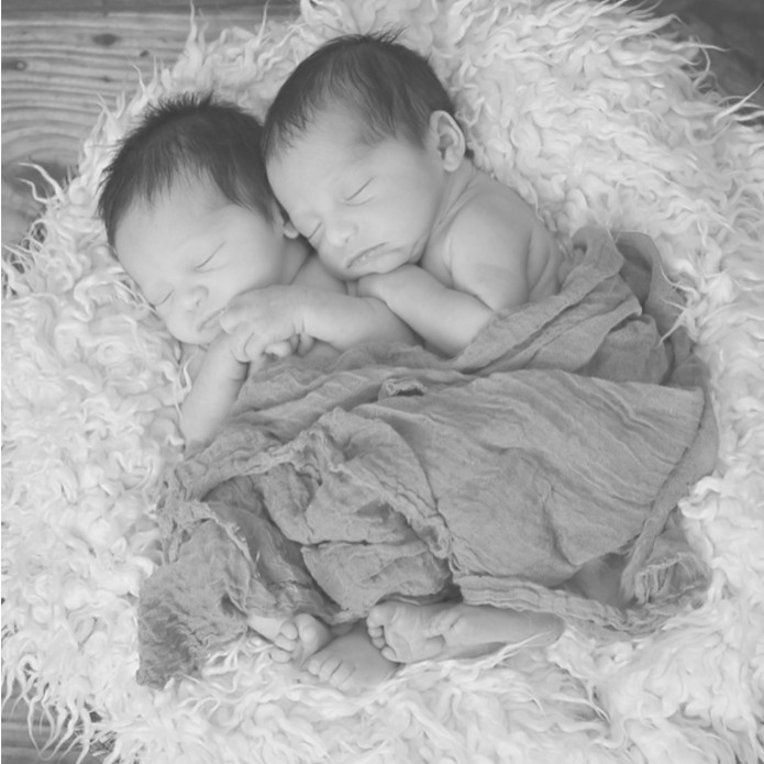 Geboortekaartje tweeling dierenprint Boaz & Lilly