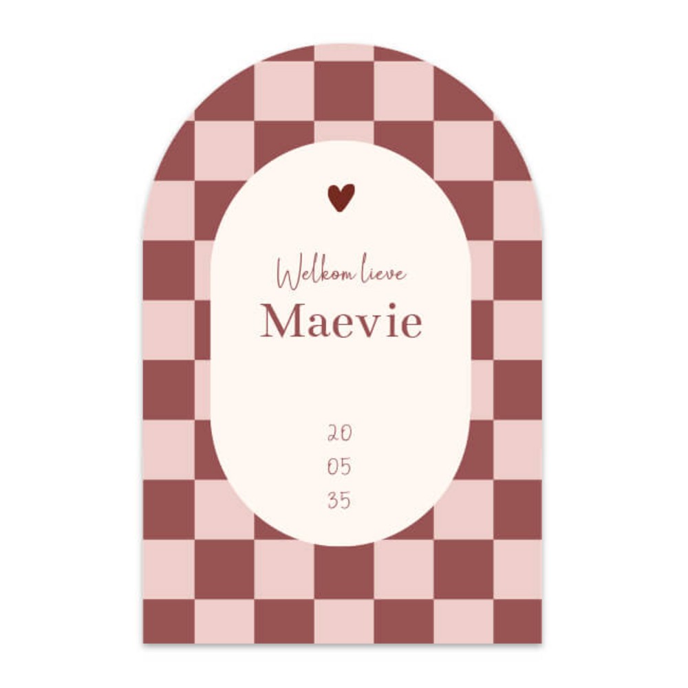 Geboortekaartje meisje boog geblokt Maevie