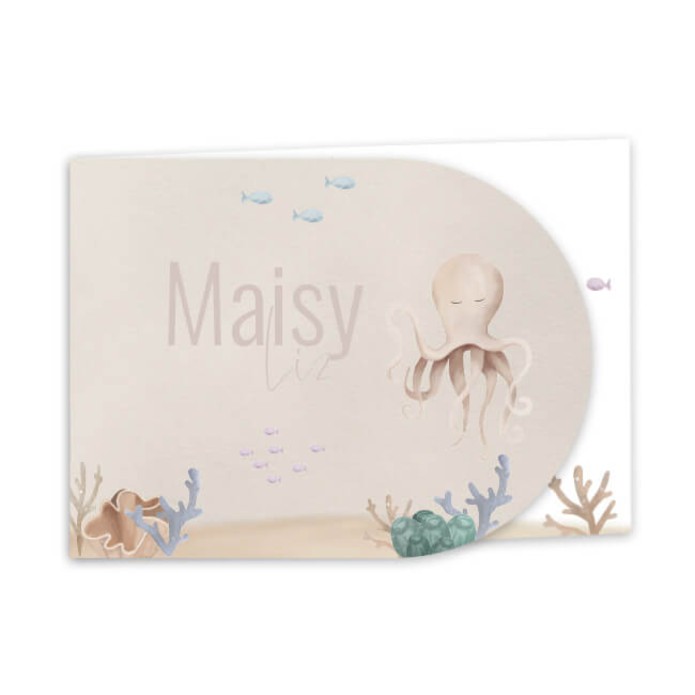 Geboortekaartje neutraal onderwater boog Maisy Liz
