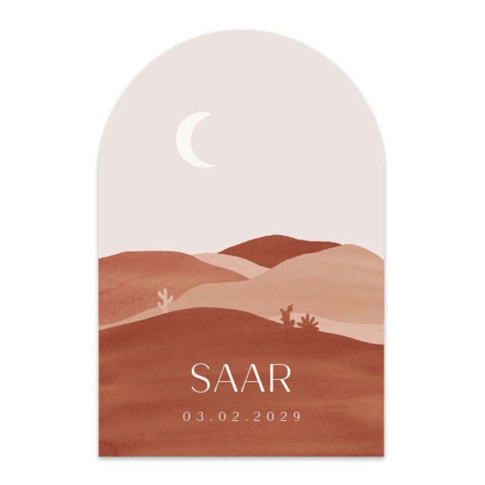 Geboortekaartje meisje minimalistisch landschap Saar