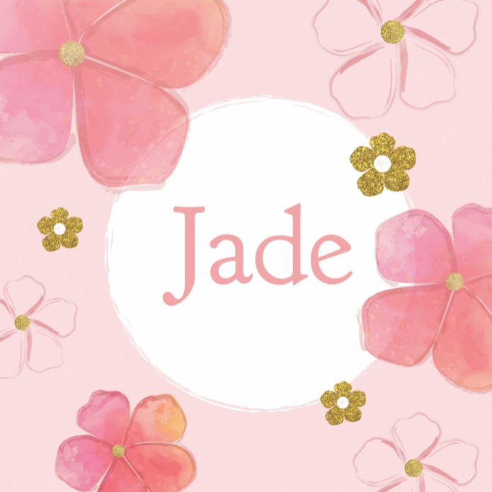 Geboortekaartje Roze Bloemen Jade