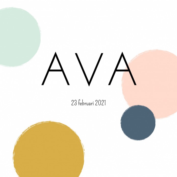 Geboortekaartje cirkels Ava