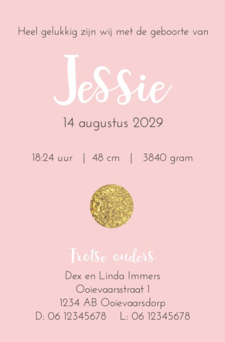 Geboortekaartje Confetti Jessie