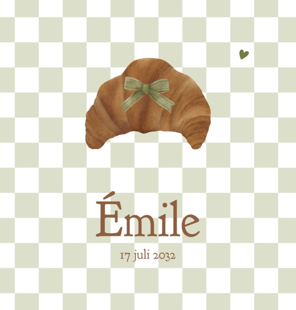 Voorkant van geboortekaartje Émile