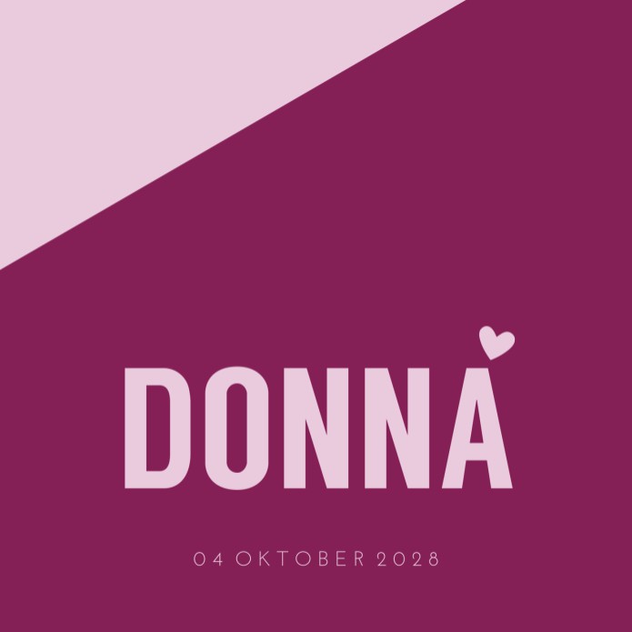 Geboortekaartje meisje color blocking roze Donna