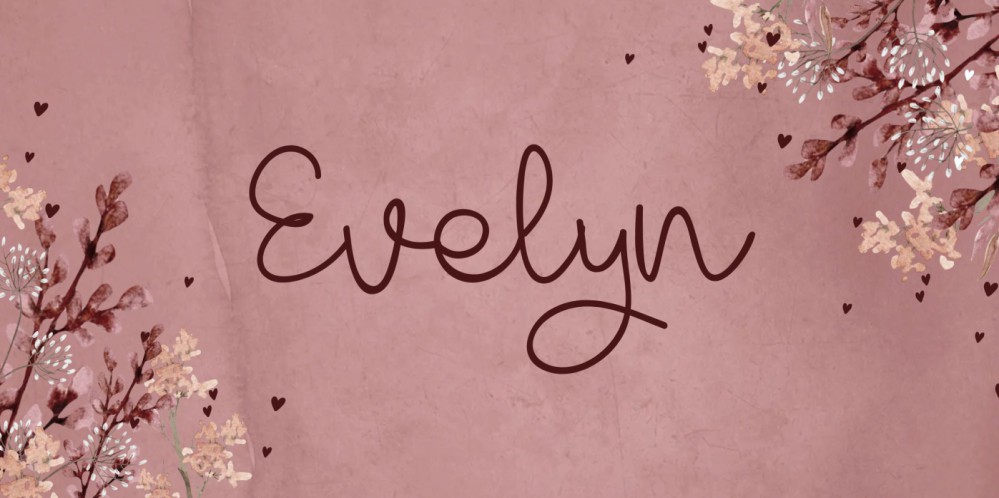 Geboortekaartje dochter floral met roze watercolor Evelyn