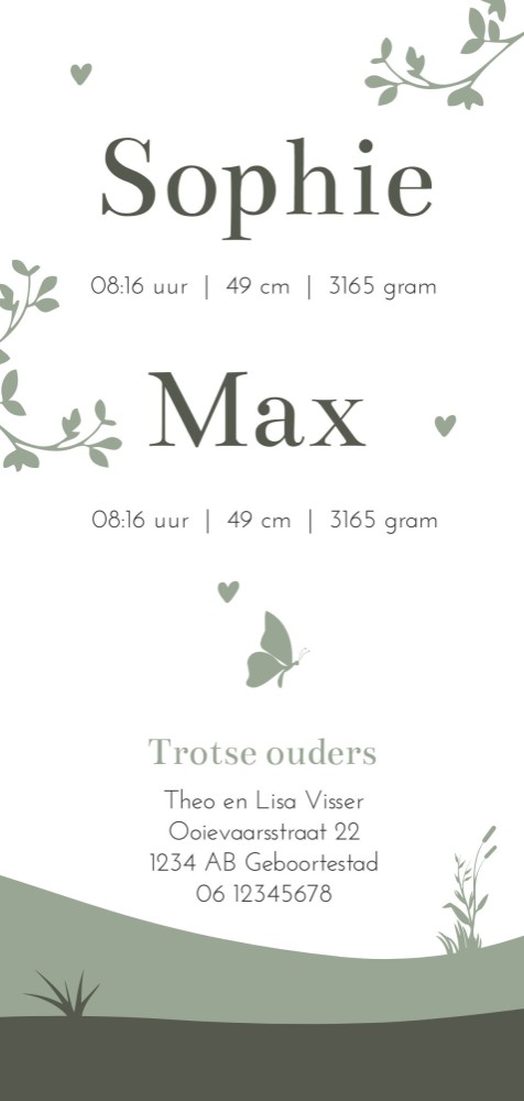 kaart achterzijde