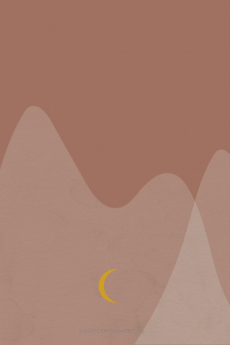 Geboortekaartje meisje bergen met gouden maan Meis