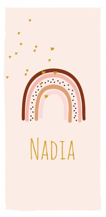 Geboortekaartje meisje regenboog roze Nadia