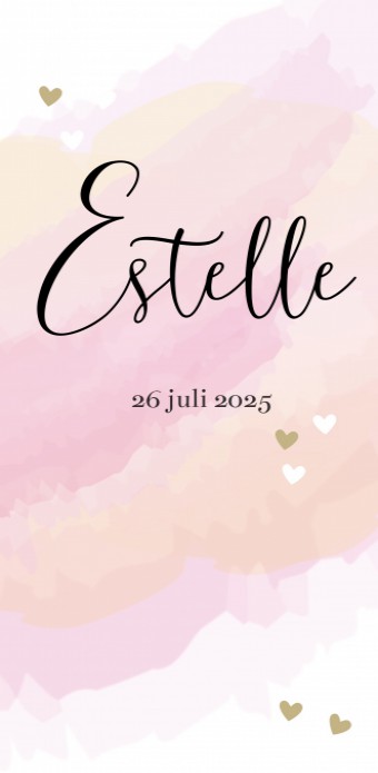 Geboortekaartje Watercolour Estelle