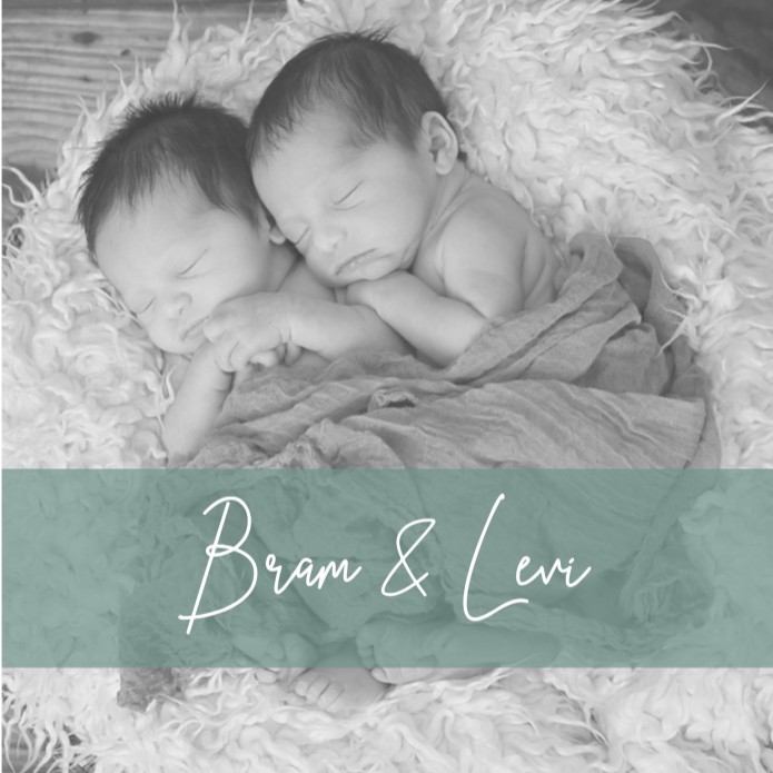 Geboortekaartje Foto Tweeling Bram & Levi