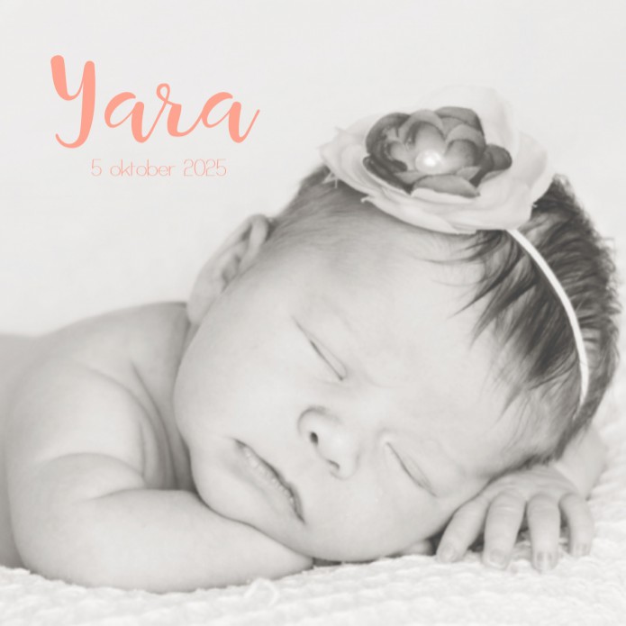 Geboortekaartje meisje foto Yara