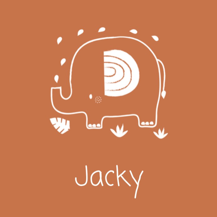 Geboortekaartje olifant Jacky
