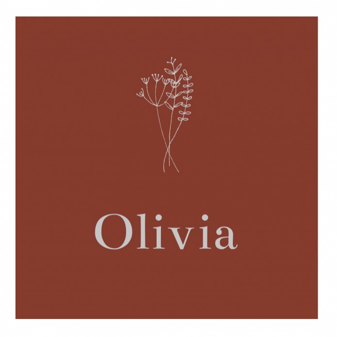 Geboortekaartje takje Olivia - zilverfolie optioneel