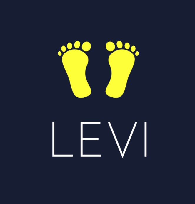 Geboortekaartje gouden voetjes Levi
