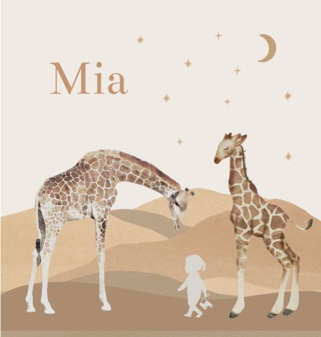 Geboortekaartje meisje giraffe Mia