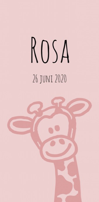 Geboortekaartje meisje giraffe Rosa