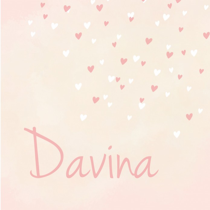Geboortekaartje roze hartjes Davina