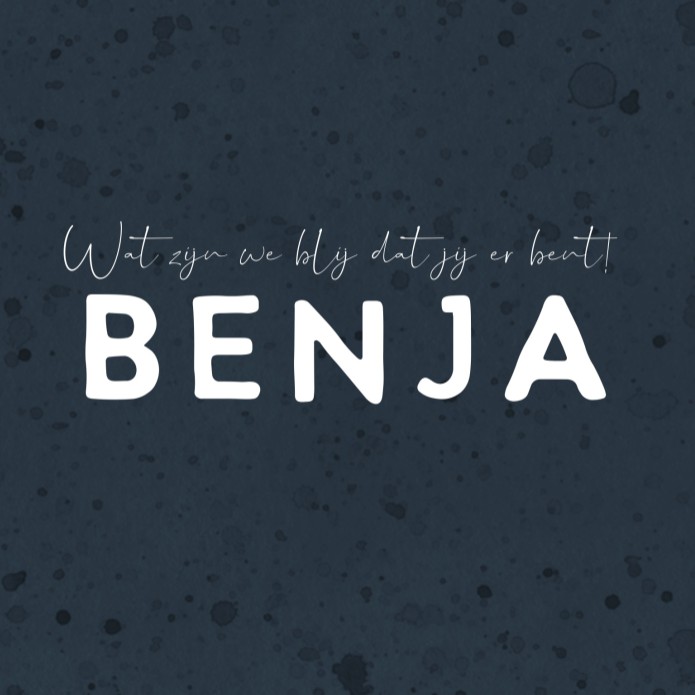 Geboortekaartje jongen stoer minimalistisch Benja