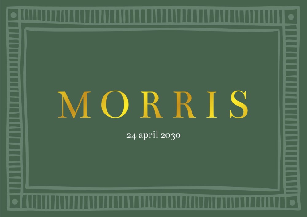 Geboortekaartje jongen color blocking groen Morris