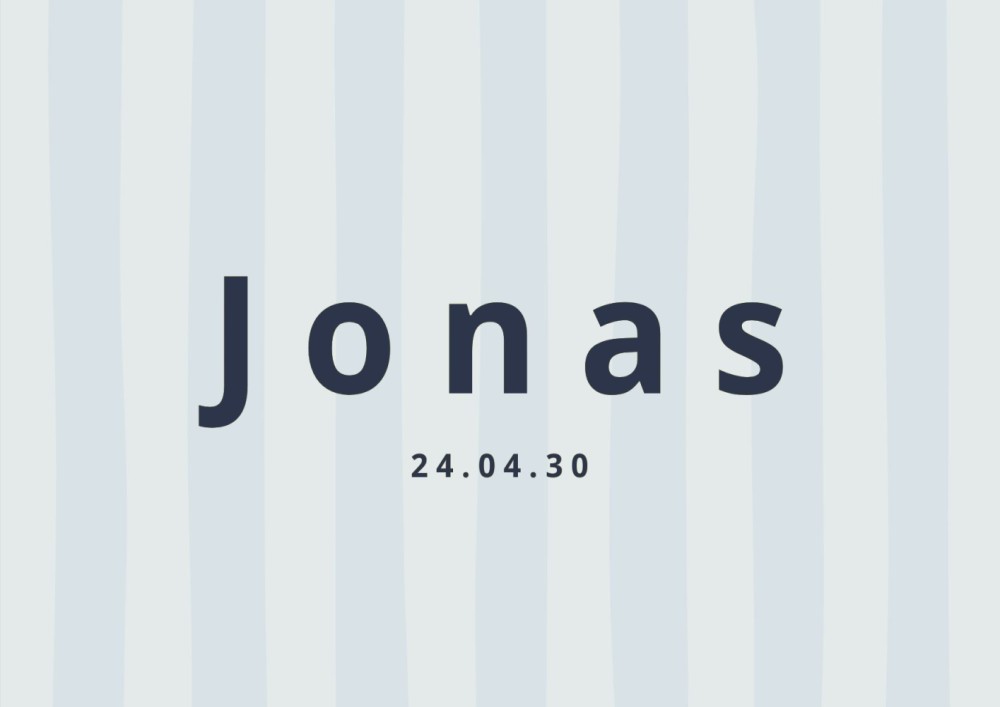 Geboortekaartje jongen color blocking strepen blauw Jonas