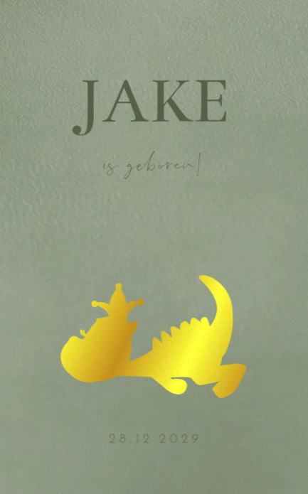 Geboortekaartje jongen draakje Jake