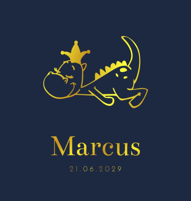 Geboortekaartje jongen draakje Marcus
