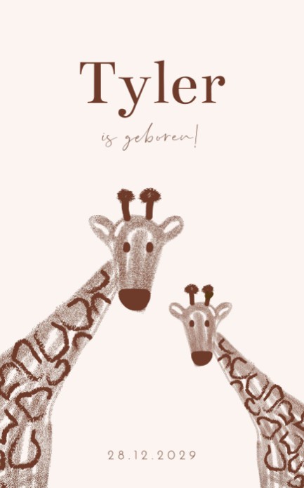 Geboortekaartje jongen giraf Tyler