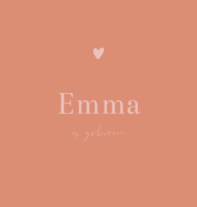 Geboortekaartje meisje minimalistisch Emma