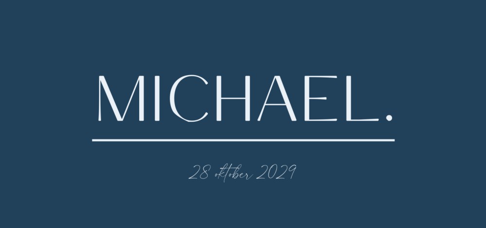 Geboortekaartje jongen minimalistisch Michael