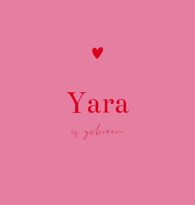 Geboortekaartje meisje minimalistisch Yara
