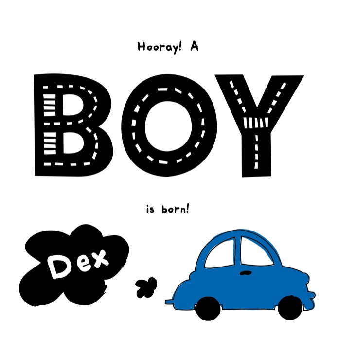 Geboortekaartje Auto Dex