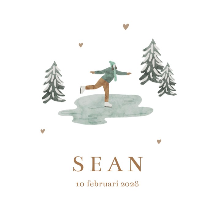 Geboortekaartje jongen winter Sean