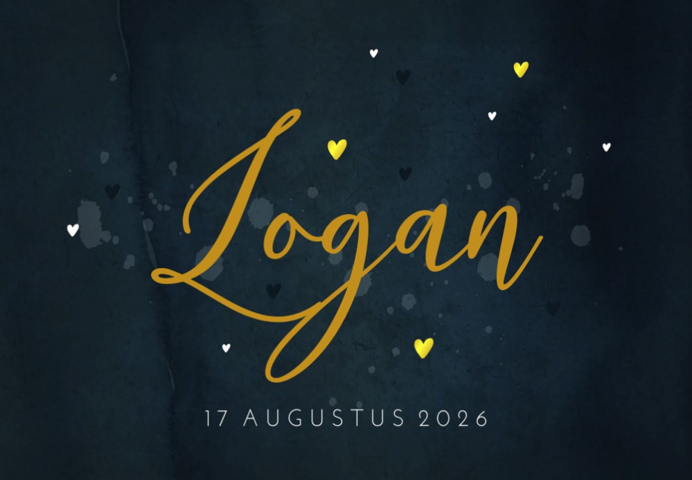 Geboortekaartje zoon minimalistisch Logan