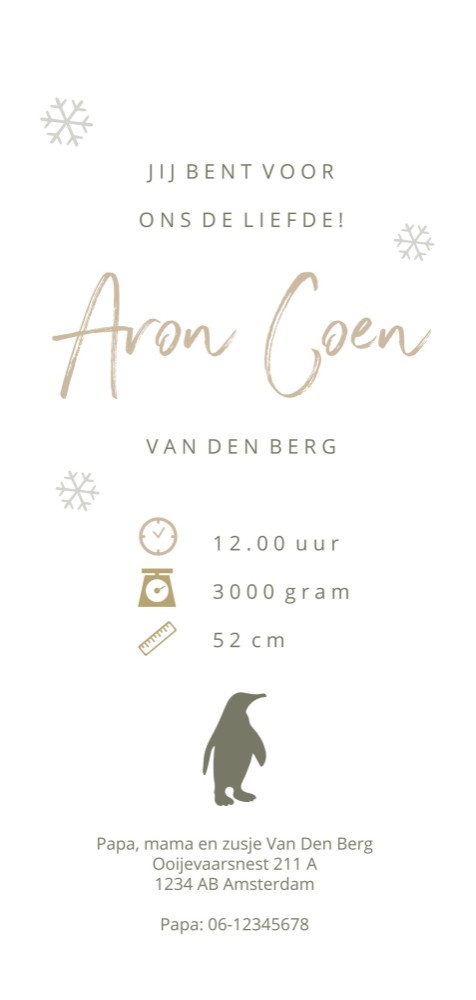 kaart achterzijde
