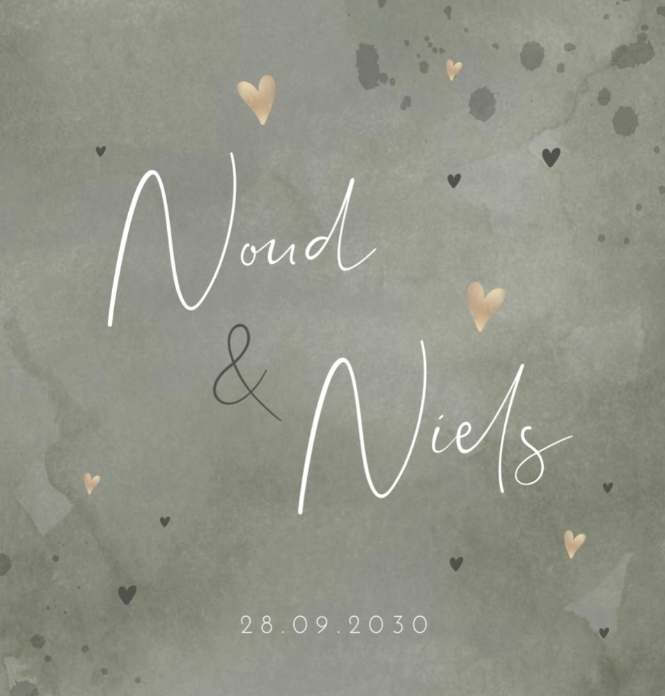 Geboortekaartje tweeling watercolor Noud & Niels