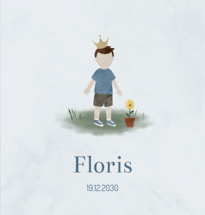 Geboortekaartje jongen kroon Floris