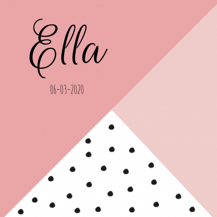 Geboortekaartje roze lijnen en stippen Ella