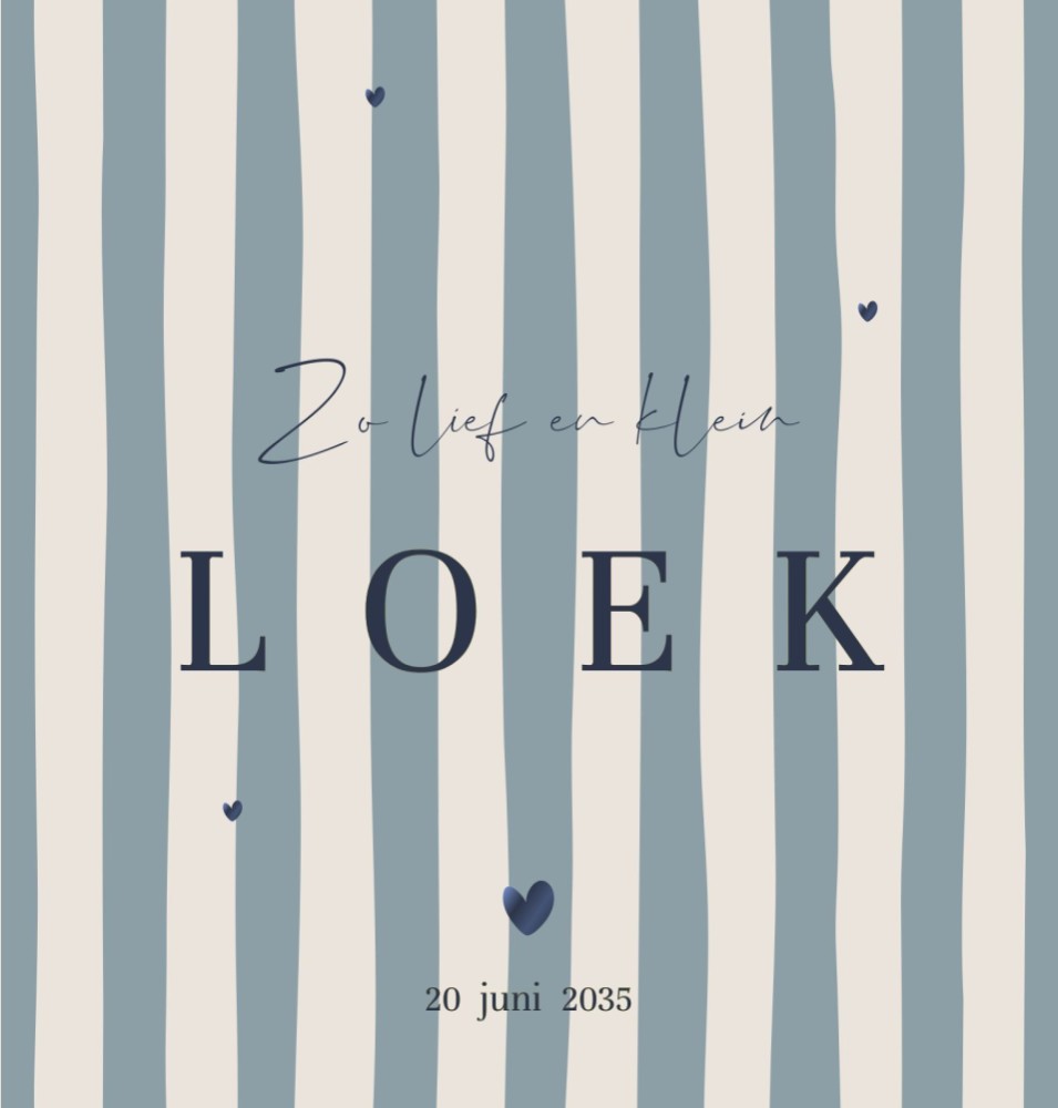 Voorkant van geboortekaartje Loek