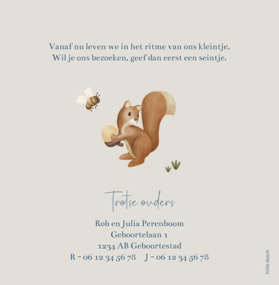 kaart achterzijde