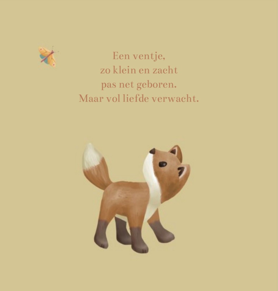 Voorkant van geboortekaartje Quinn
