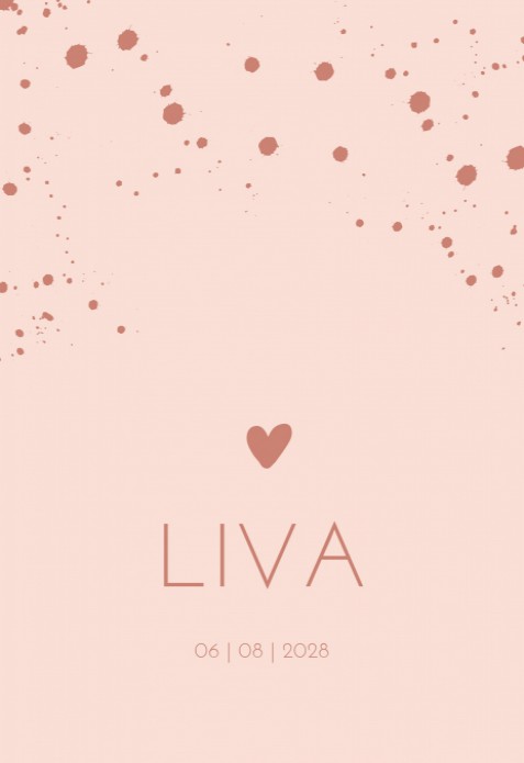Geboortekaartje oudroze Liva