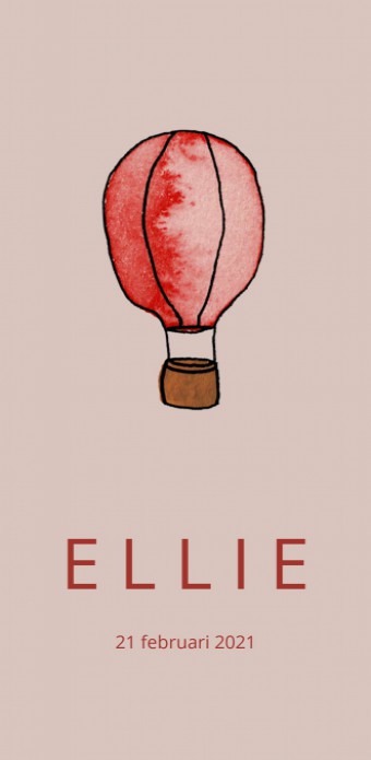 Geboortekaartje Luchtballon Ellie