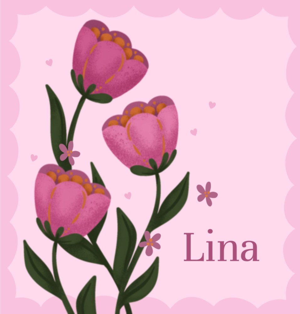 Geboortekaartje meisje bloemen color blocking roze Lina