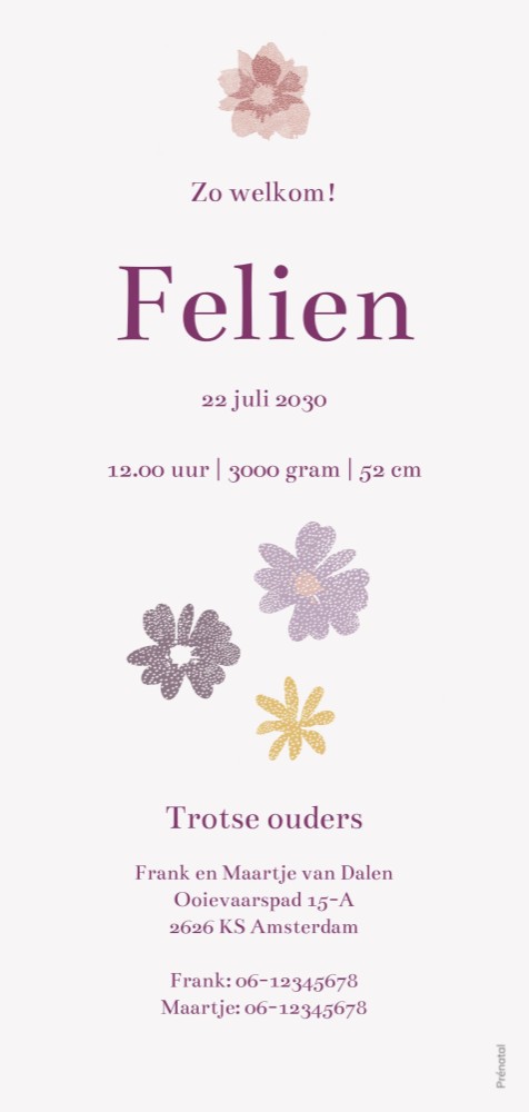 kaart achterzijde