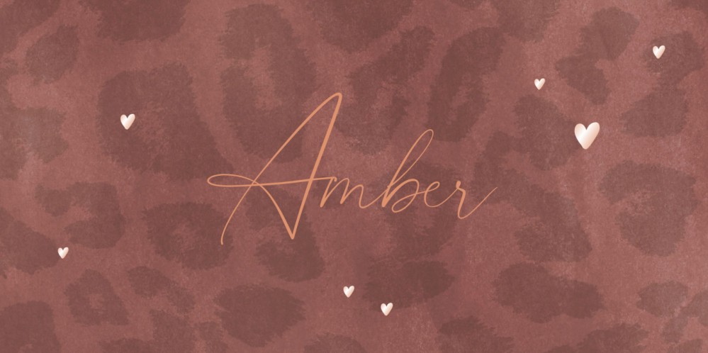 Geboortekaartje meisje panterprint Amber