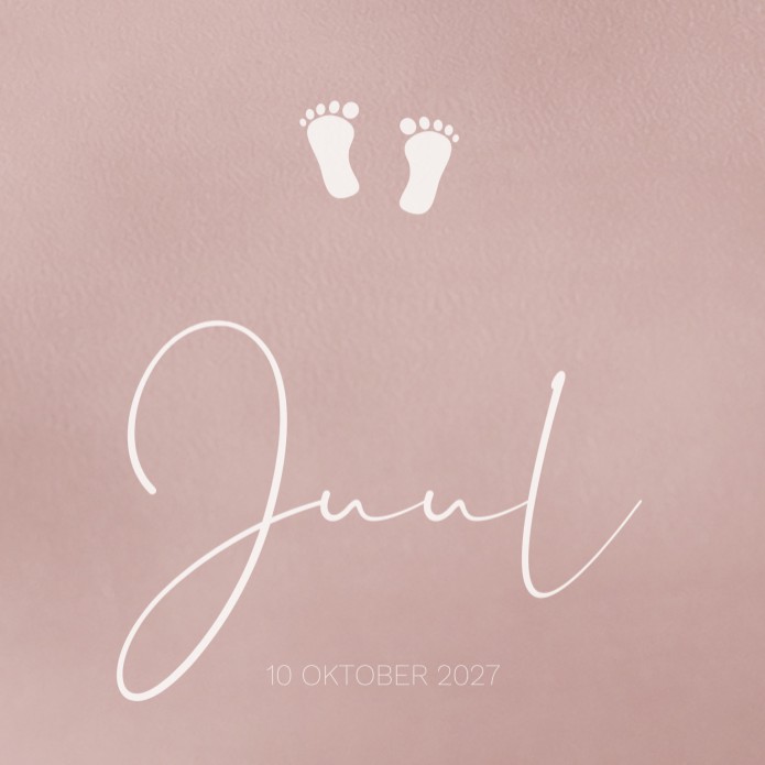 Geboortekaartje meisje voetjes roze Juul