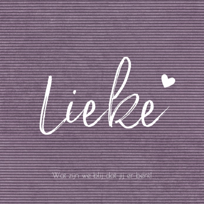 Geboortekaartje meisje dochter rib paars Lieke