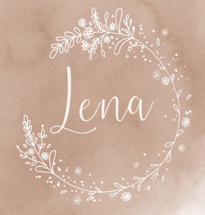 Geboortekaartje meisje oudroze bloemenkrans Lena
